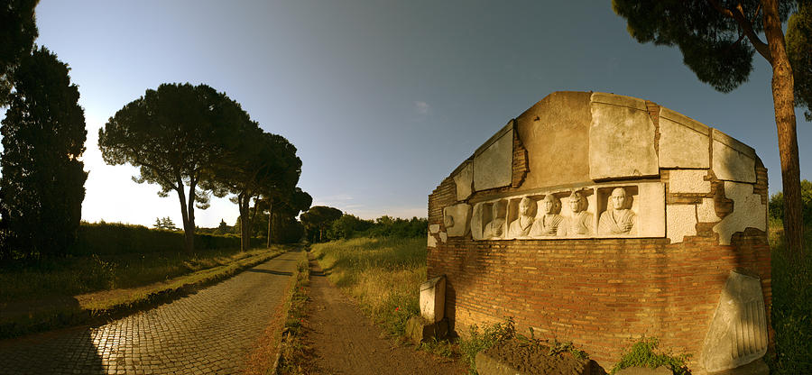 Architecture Photograph - Tombs And Umbrella Pines Along The Via by Panoramic Images