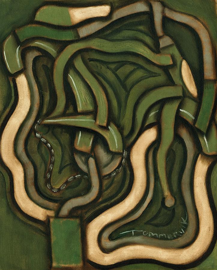 Bicycle Painting - Tommervik Abstract Green Bicycle by Tommervik Bicycle Painting - Tommervik Abstract Green Bicycle by Tommervik