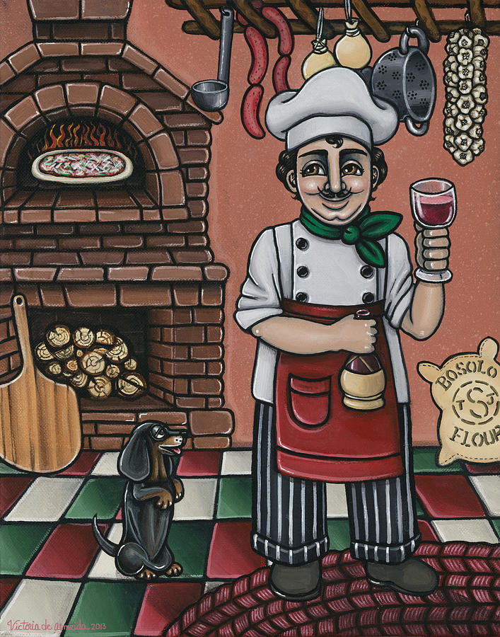 Tommys Italian Kitchen Painting by Victoria De Almeida