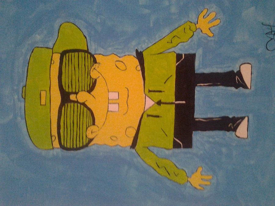 Spongebob Painting - Too Cool by Alisha Thurston