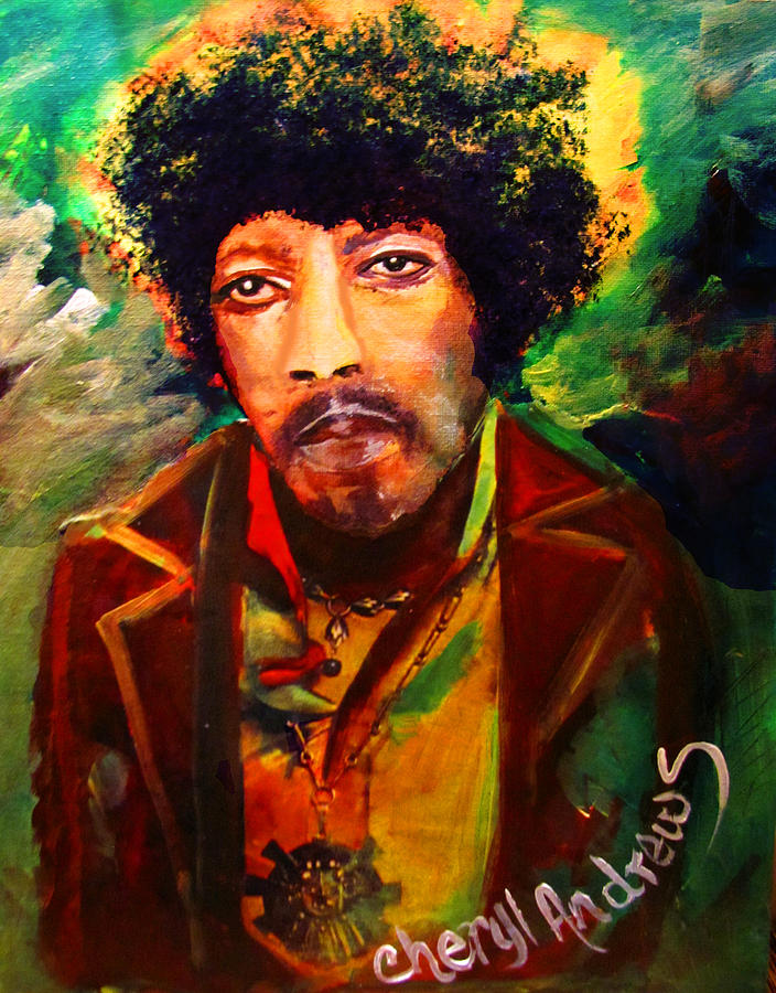 Jimi Hendrix Mixed Media - Too Soon by Cheryl Andrews