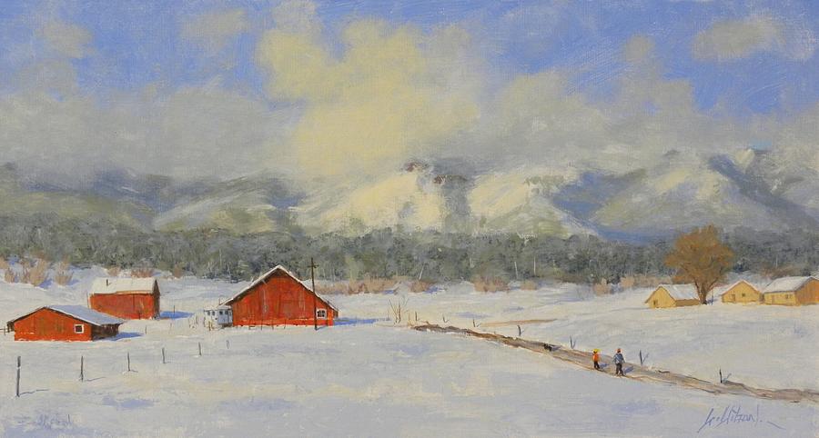 Winter Painting - Took the long way home by Greg Clibon