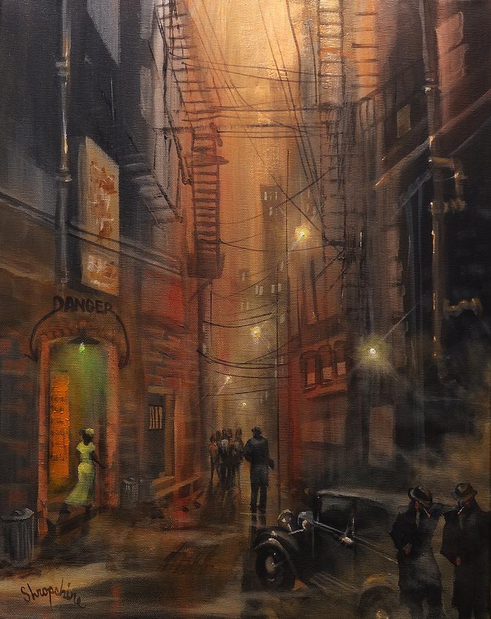 Tooker Alley Chicago Painting by Tom Shropshire