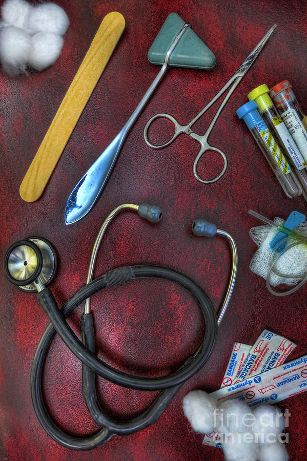 Tools of the Trade in Red - Nurse Photograph by Lee Dos Santos