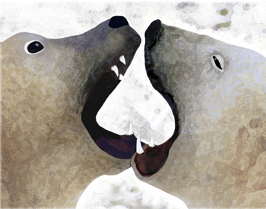 Polar Bear Digital Art - Toothy Bears by Alice Ramirez