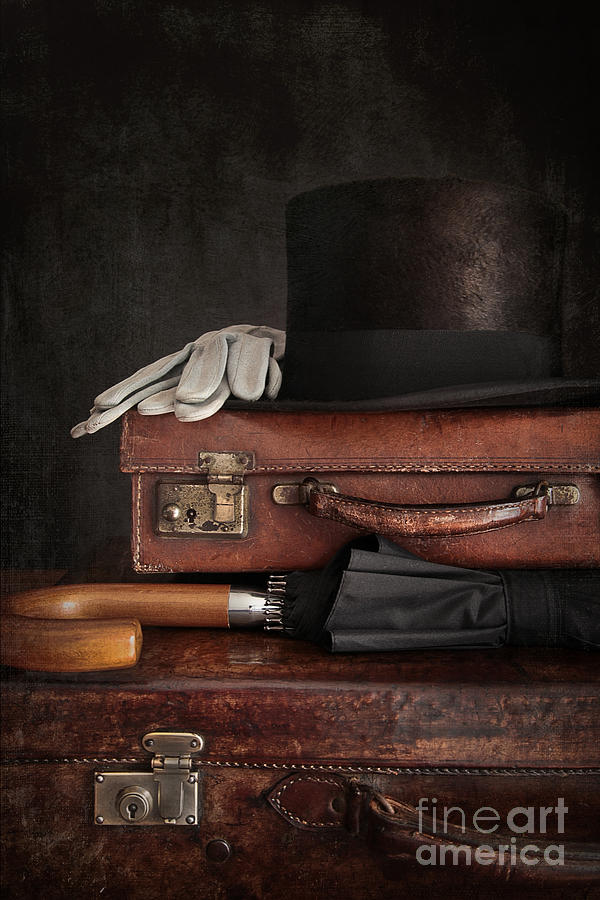 Top hat on old suitcases Photograph by Sandra Cunningham