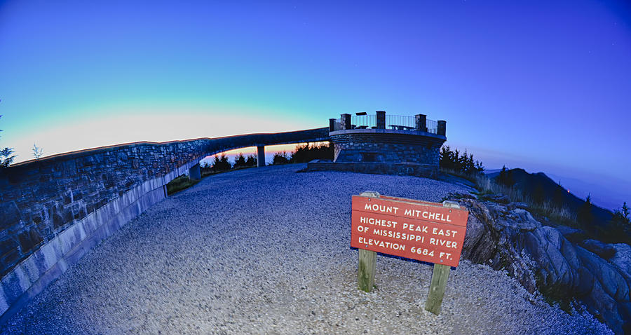 Mountain Photograph - Top Of Mount Mitchell After Sunset by Alex Grichenko