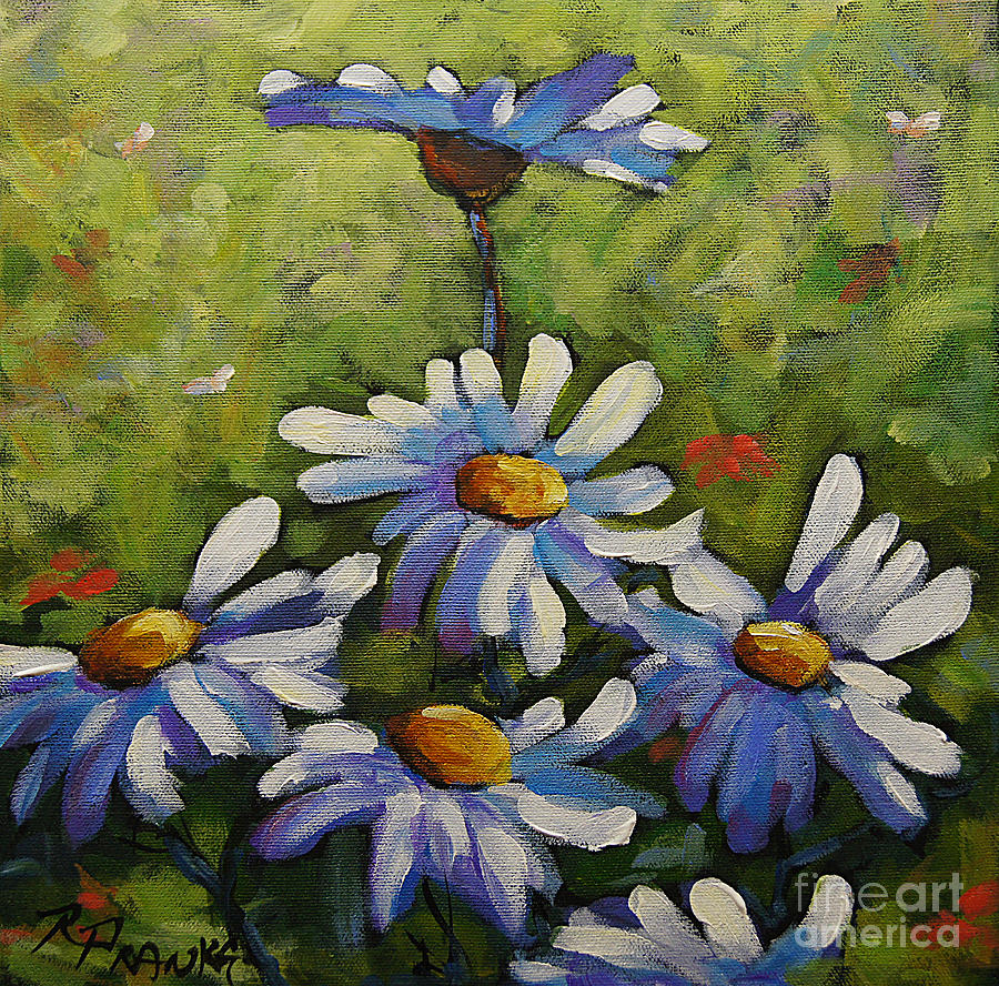 Top Of The Bunch Daisies by Prankearts Painting by Richard T Pranke