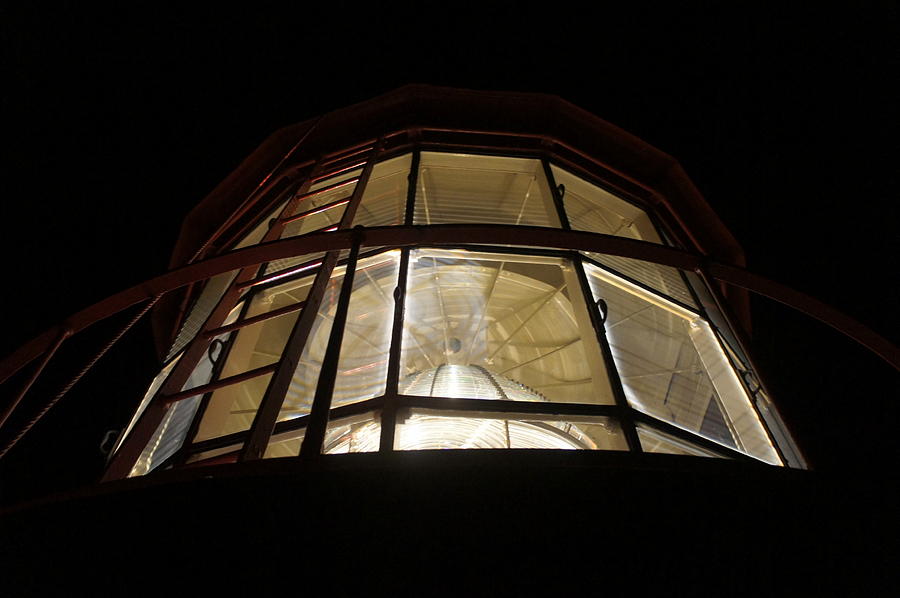Top of the Light at Night Photograph by Laurie Perry