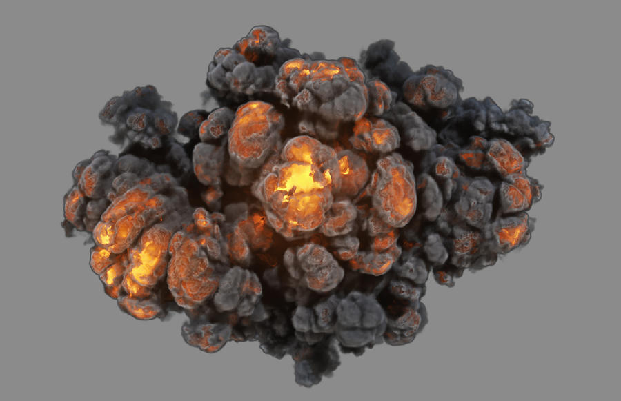 Top view explosion with clipping path Photograph by Antorti
