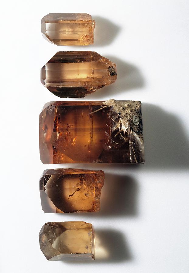 Topaz Specimens Photograph by Natural History Museum, London/science Photo Library