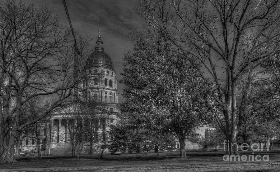 Black And White Photograph - Topeka Capital by Liane Wright
