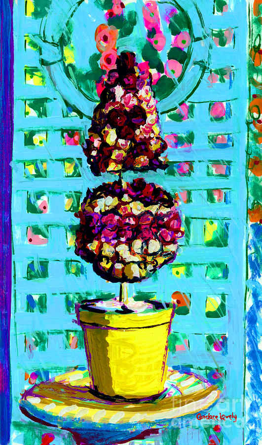 Topiary of Dried Roses Painting by Candace Lovely