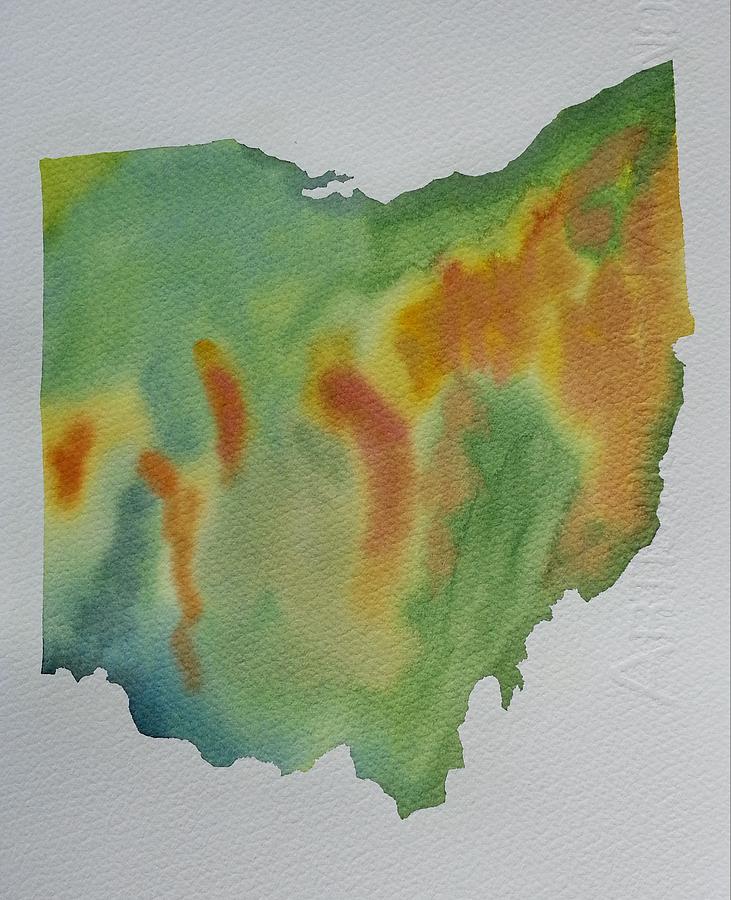 Topographic State Ohio Photograph by Caryl J Bohn