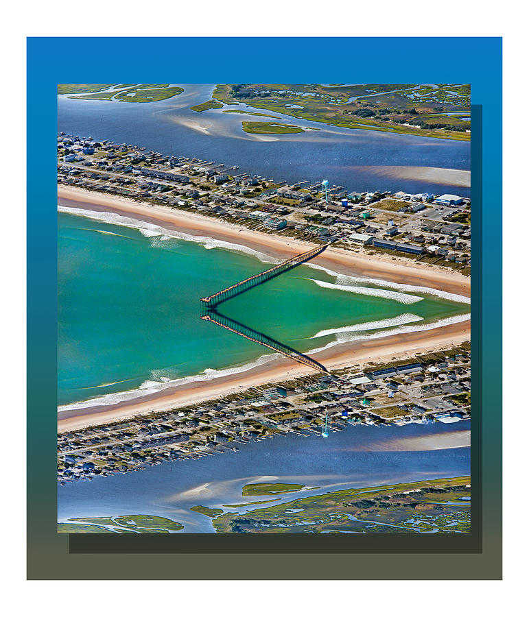 Paradise Digital Art - Topsail Beach Aerial Reflection by Betsy Knapp