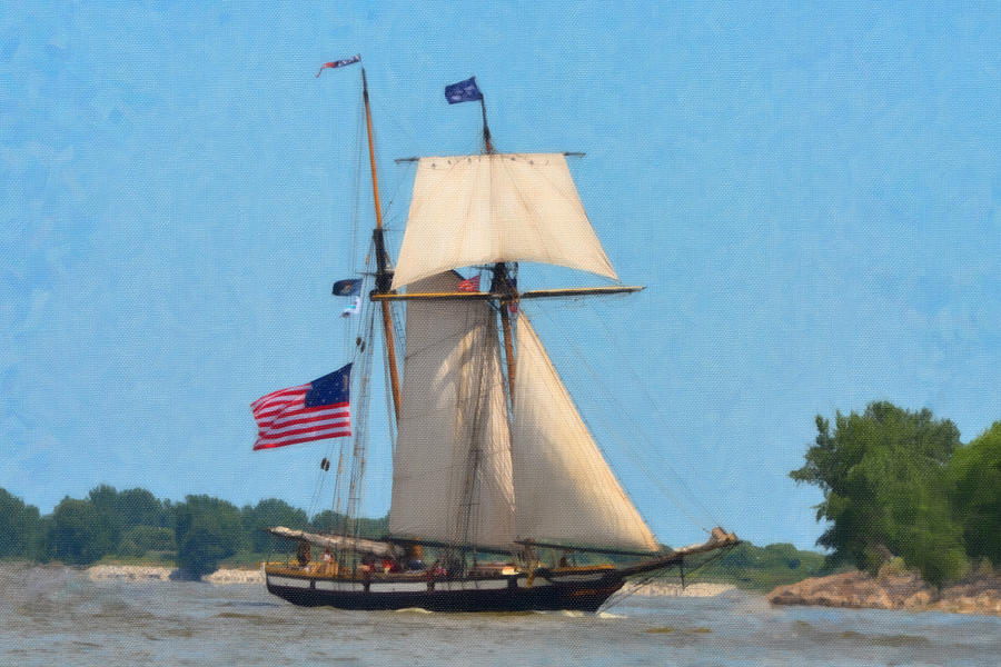 Topsail Schooner Lynx Painting by Dean Wittle