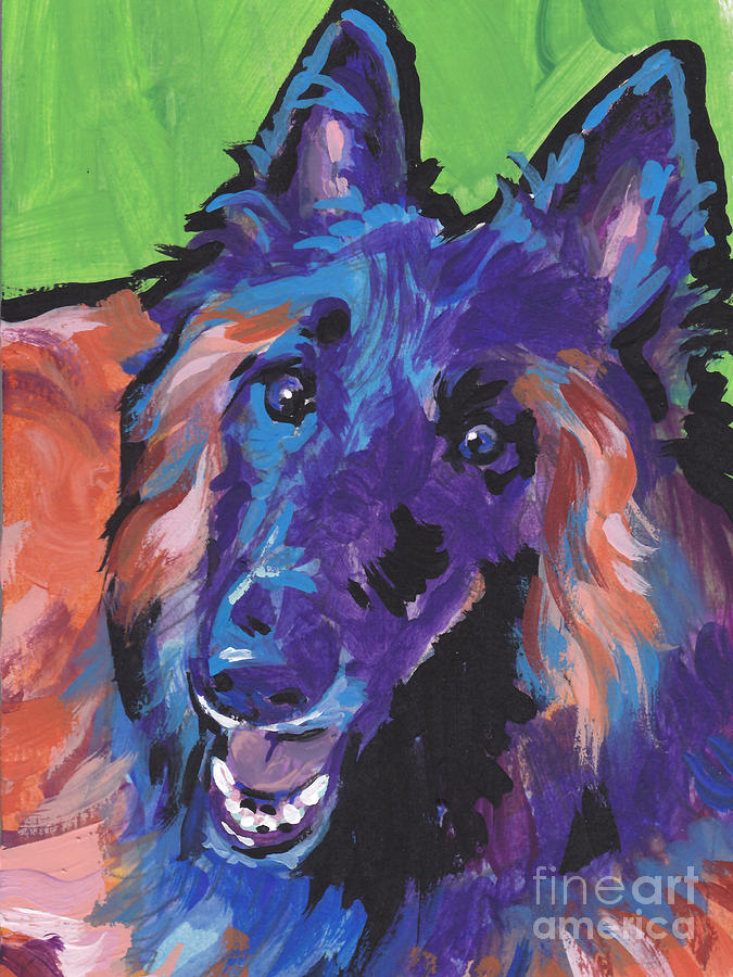 Dog Painting - Topsy Tervy by Lea S