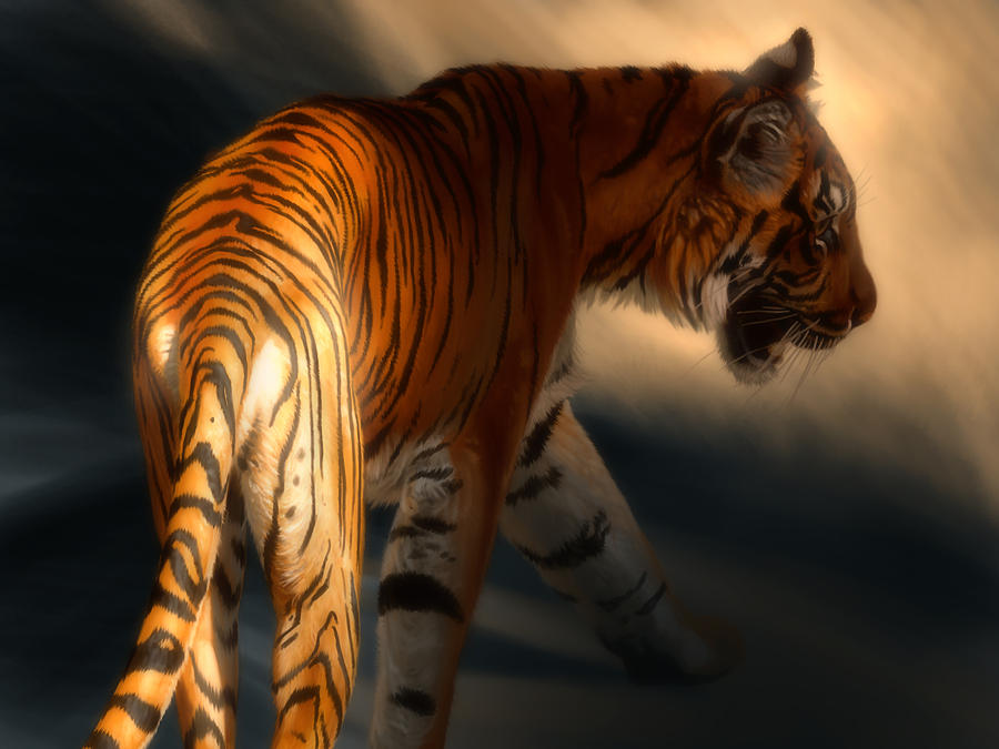Torch Tiger 3 Digital Art by Aaron Blaise