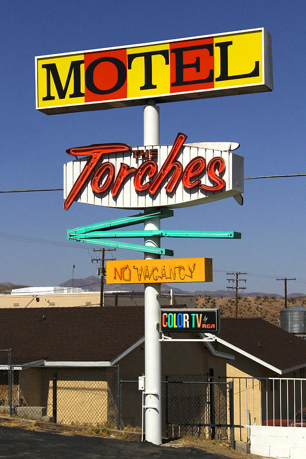 Historic Sign Photograph - Torches Motel  by Mike McGlothlen
