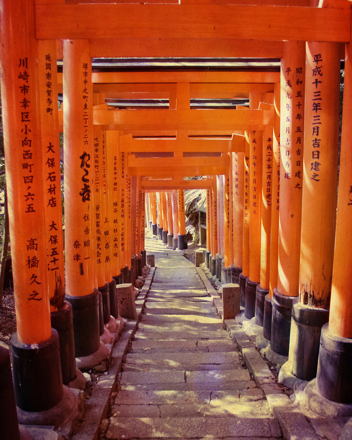 Architectural Detail Photograph - Torii Gates at the Fushimi Inari Shrine by Juli Scalzi