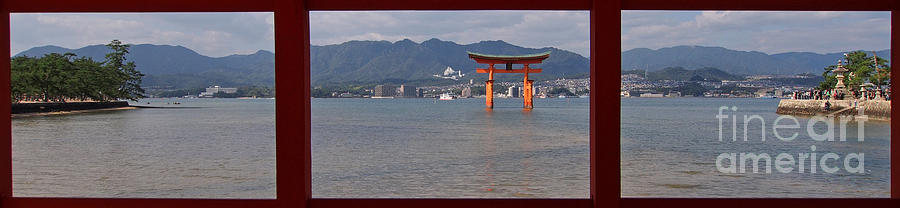 Buddha Photograph - Torii in the sea at Itsukushima Shrine in Hiroshima Japan by Tamas Virag
