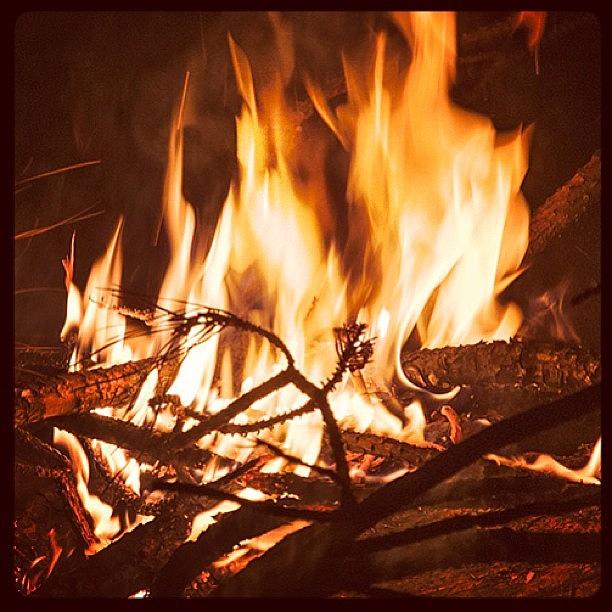 Burning Photograph - #torkeweekend #nc #bonfire #goodtimes by John Baccile