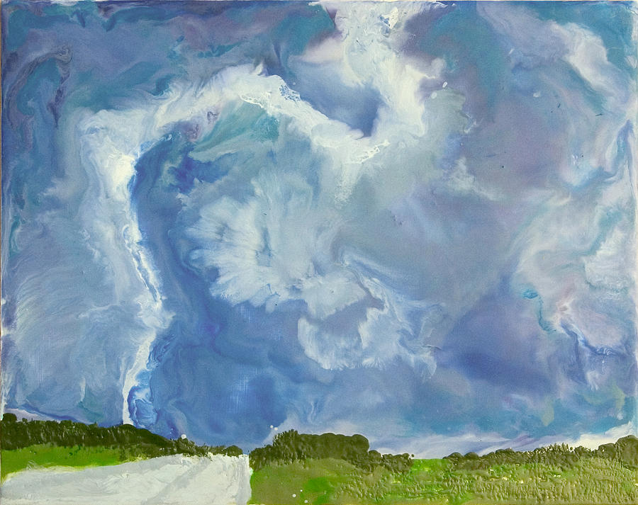 Landscape Painting - Tornado - Dallas TX - July 23 2005 by Marilyn Fenn