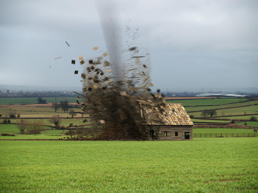 Tornado Destroying Barn Photograph by PeteDraper