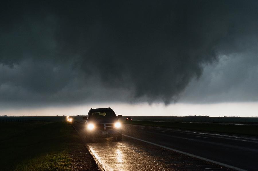 Tornado Forming Over Road Photograph by Jim Reed Photography/science Photo Library