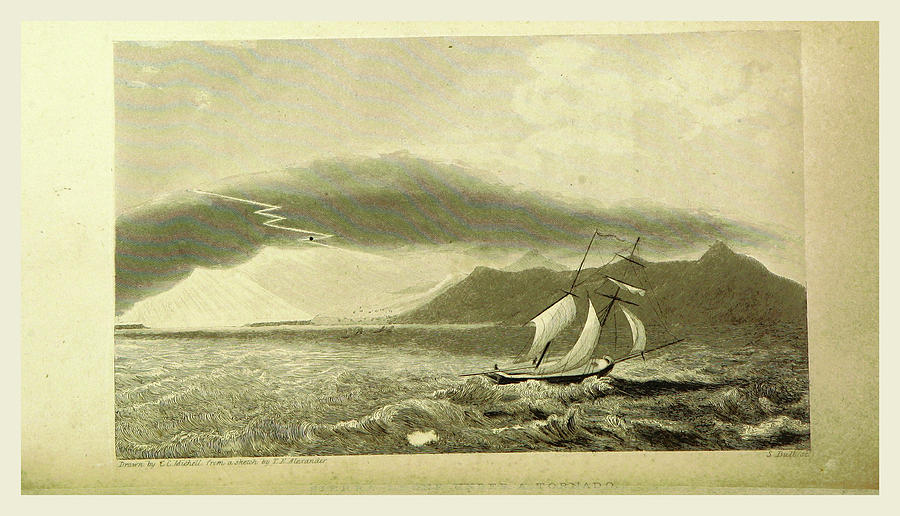 Map Drawing - Tornado, Narrative Of A Voyage Of Observation Among by Litz Collection