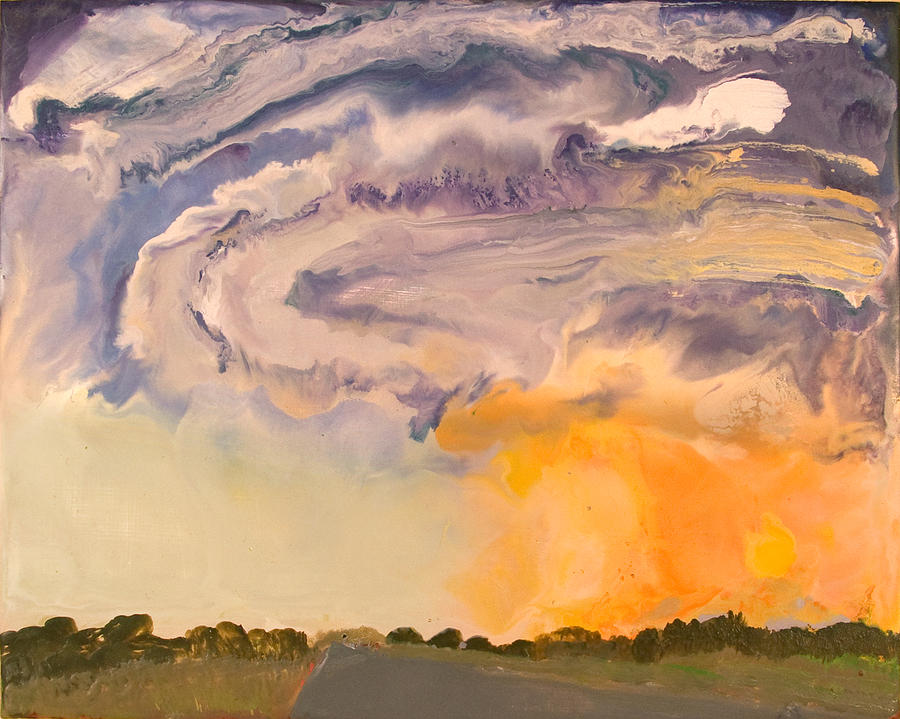 Landscape Painting - Tornado - Near Sioux City Nebraska - May 28 2004 by Marilyn Fenn