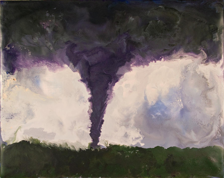 Landscape Painting - Tornado - Phoenix AZ - August 15 2004 by Marilyn Fenn