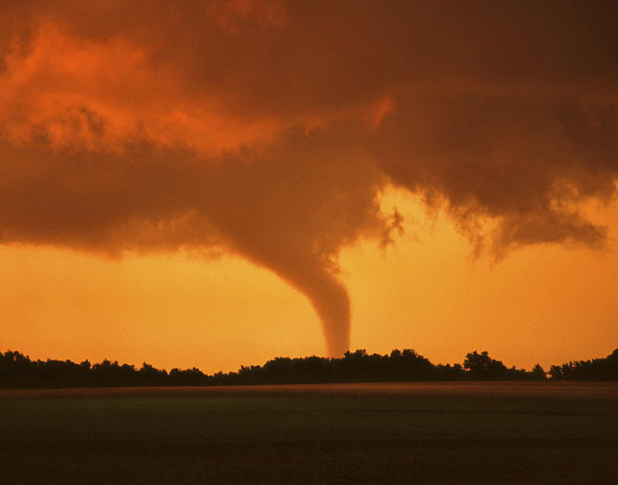 Tornado Sunset 11 x 14 crop Photograph by Jason Politte