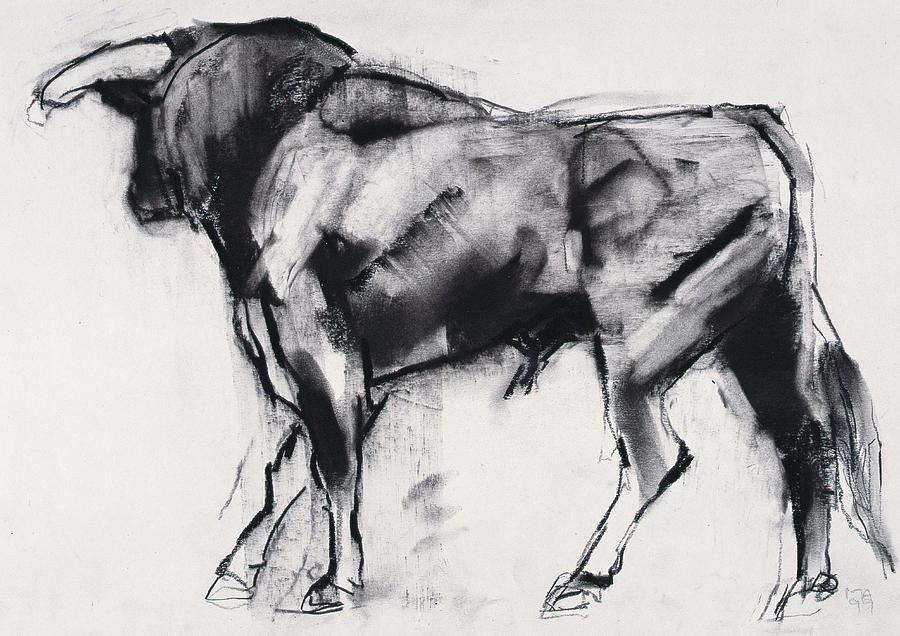Bull Pastel - Toro Azul   Study by Mark Adlington