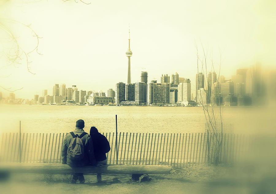 Toronto Blurry Romance in Yellow Photograph by Valentino Visentini