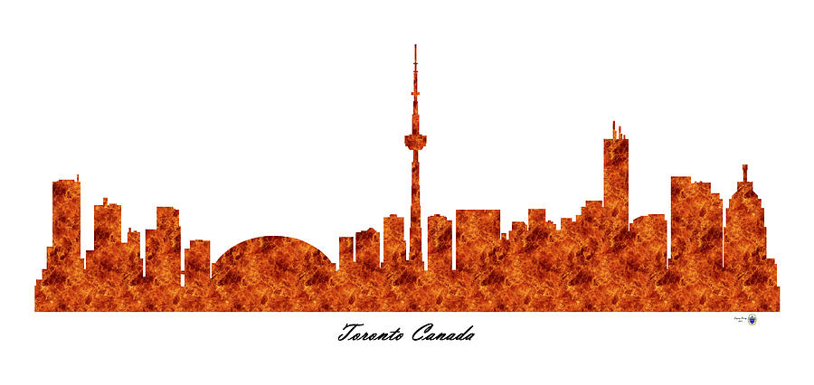 Toronto Canada Raging Fire Skyline Digital Art by Gregory Murray