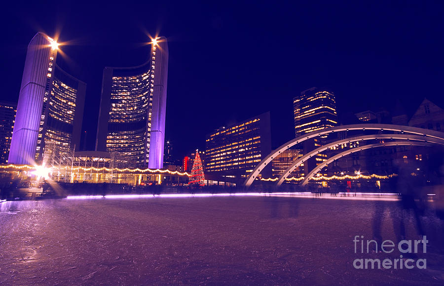 Toronto City Hall Ice Rink Photograph by Charline Xia