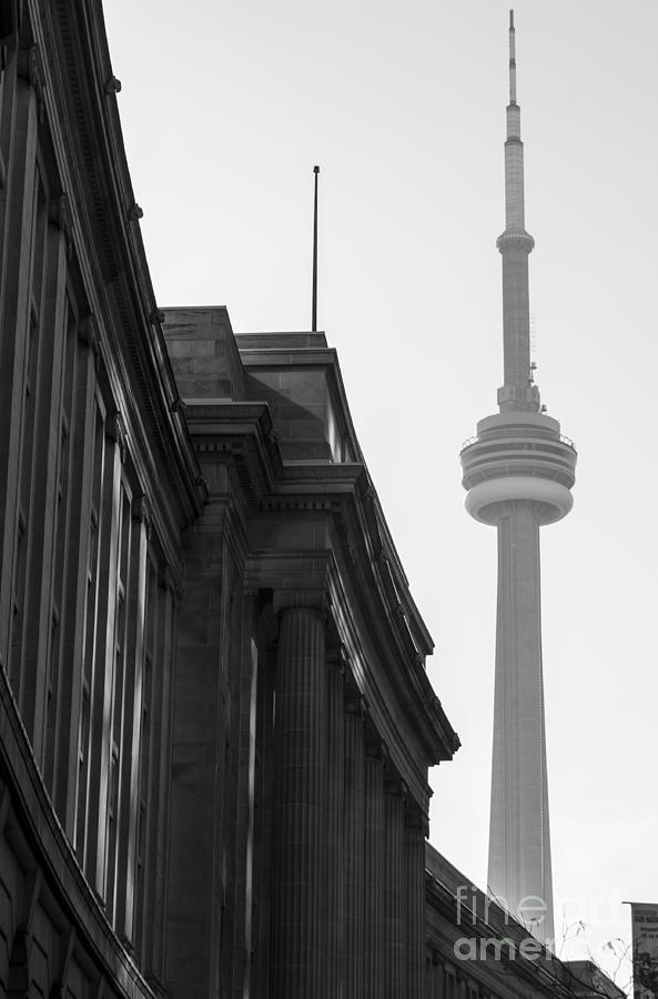 Black And White Photograph - Toronto CN Tower by Matt  Trimble