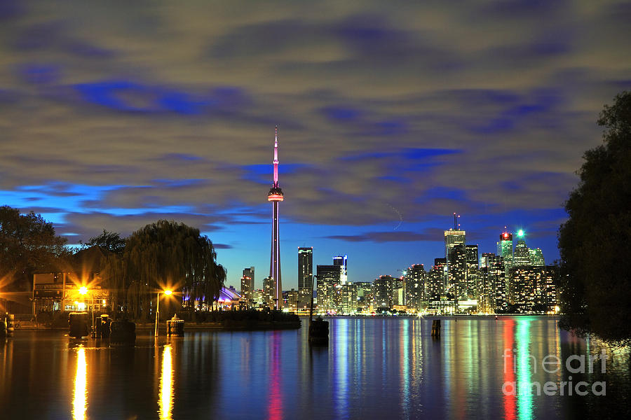 Skyline Photograph - Toronto in Blue Light by Charline Xia