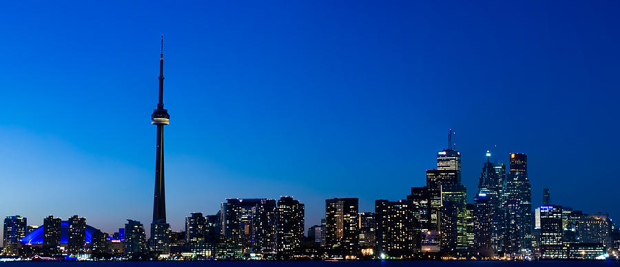 Toronto night skyline Photograph by Marek Poplawski