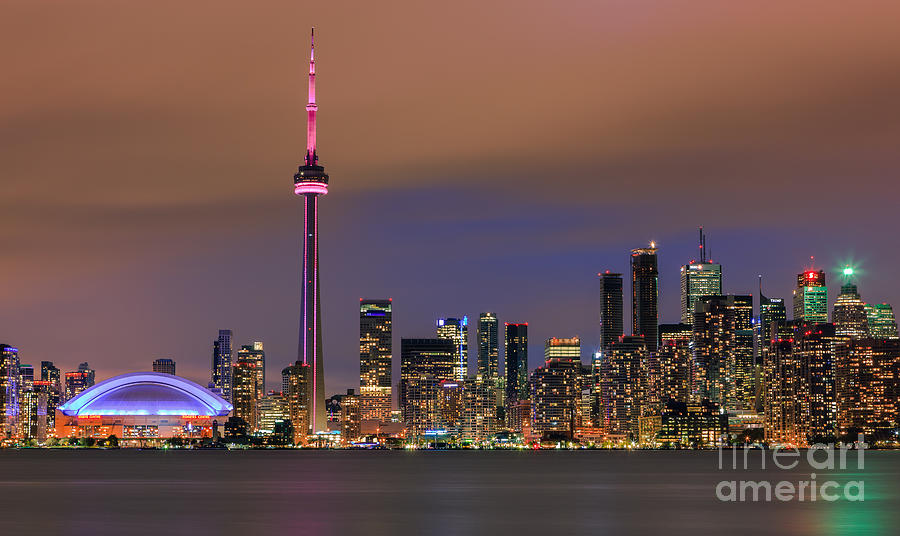 Skyscraper Photograph - Toronto Skyline after Sunset by Henk Meijer Photography