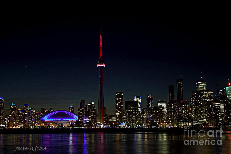 Toronto Skyline at Night Photograph by Jale Fancey