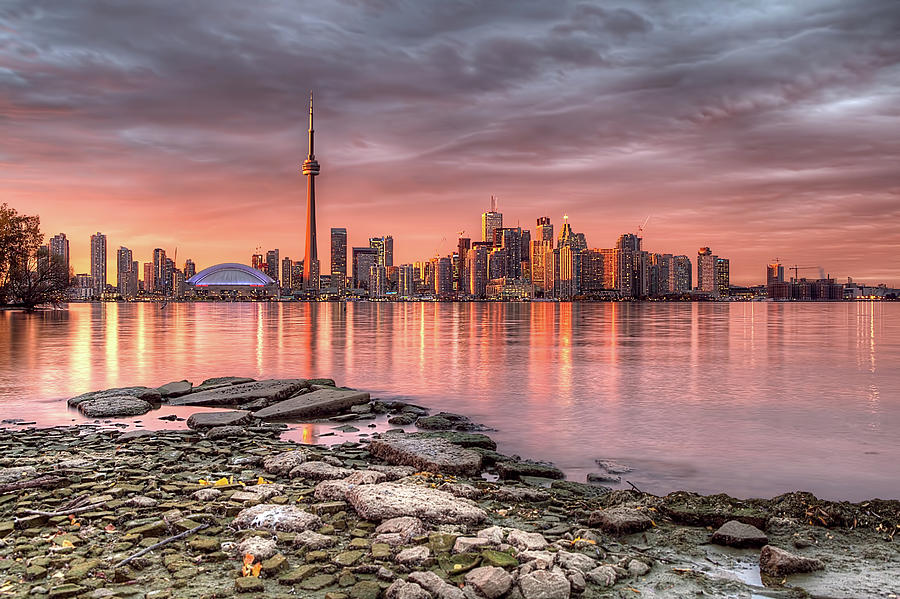 Toronto Skyline At Sunset Photograph by Michael Murphy