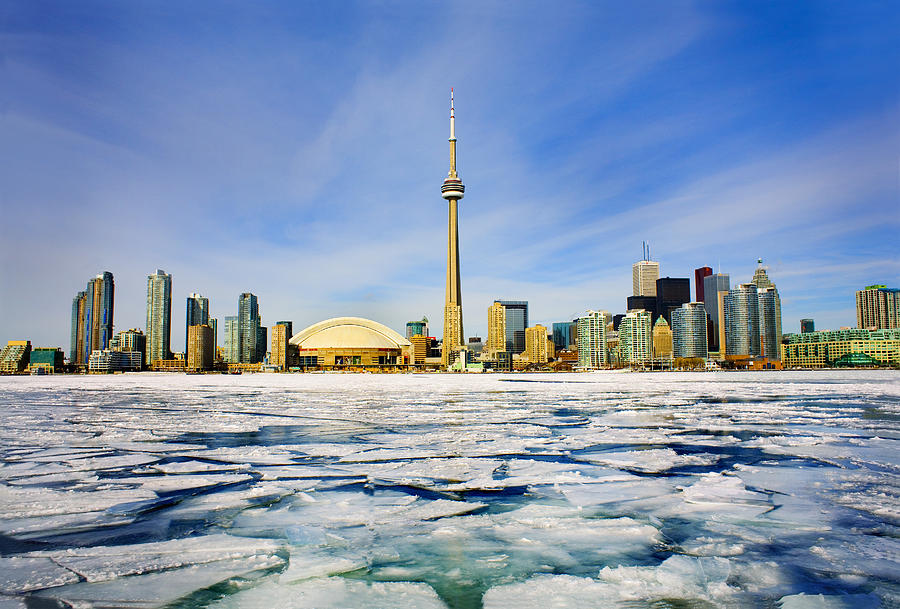 Toronto Skyline In Winter Photograph by Peter Mintz