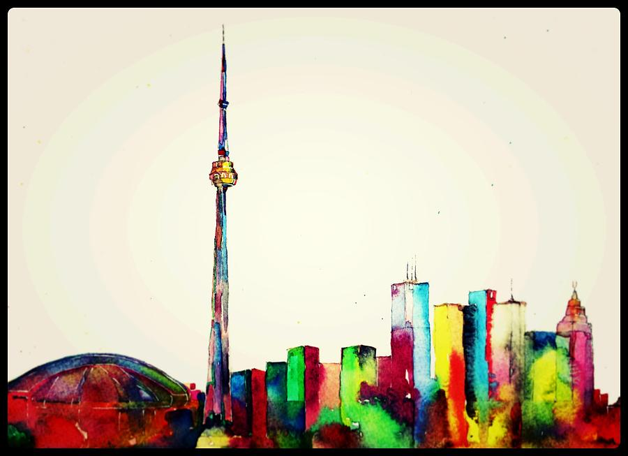 Toronto Skyline Drawing by Terry McColl