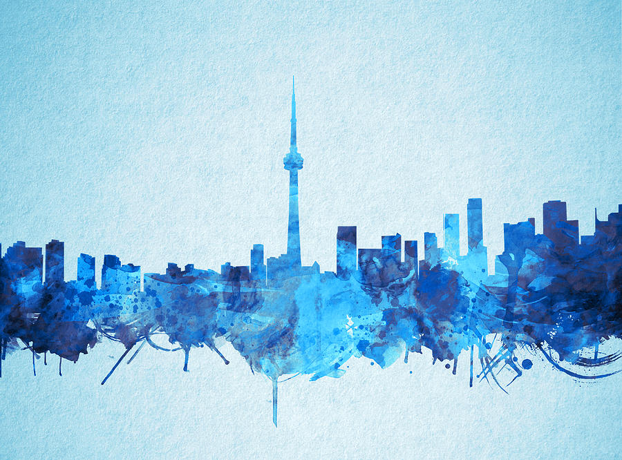 Toronto Skyline Watercolor 3 Painting by Bekim M