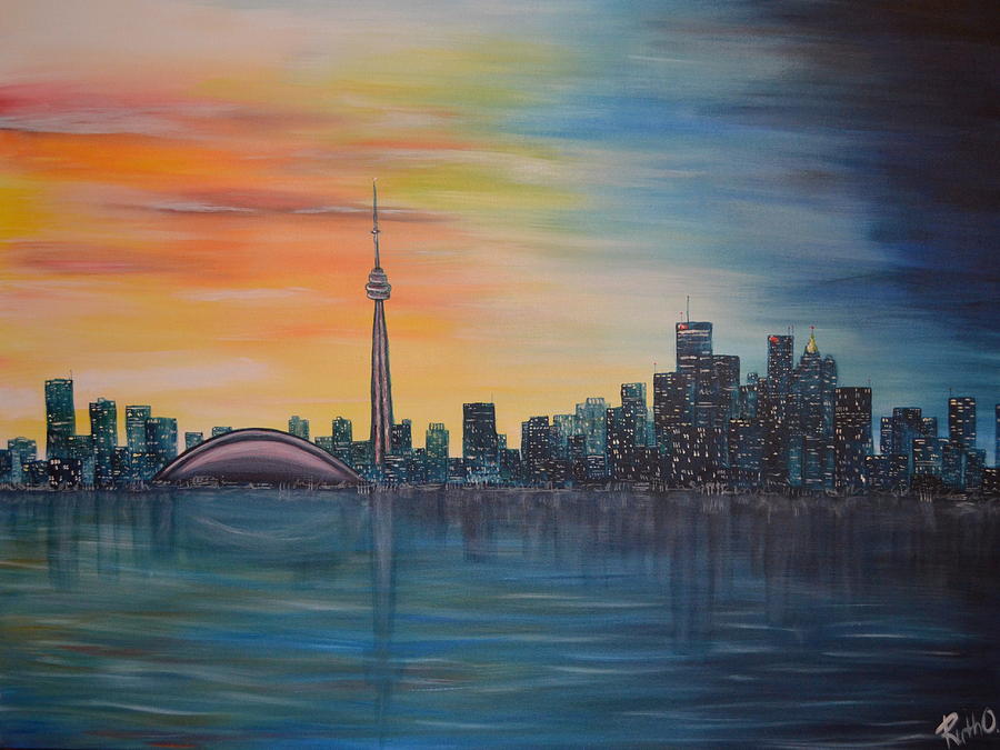 Toronto Sunset Painting by Ruth Oosterman Fine Art America