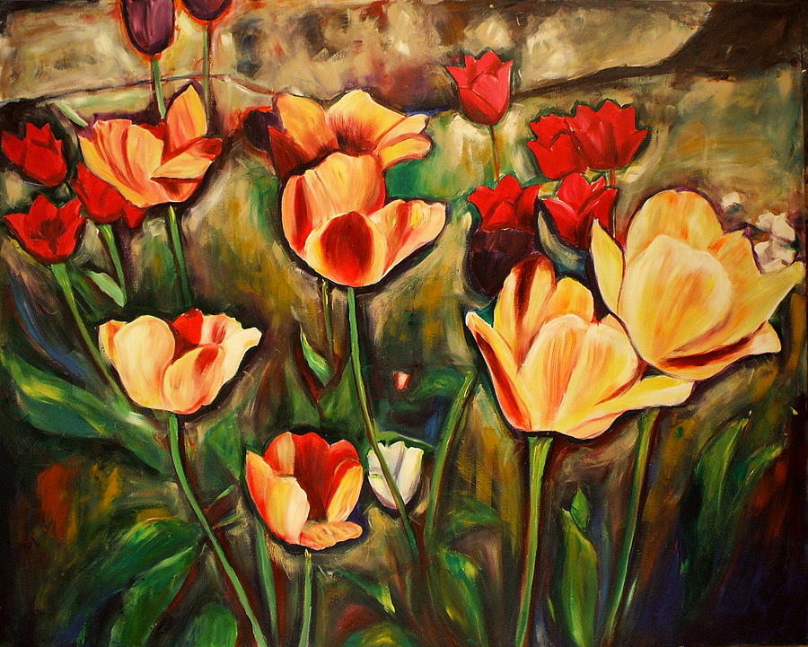 Toronto Tulips Painting by Sheila Diemert