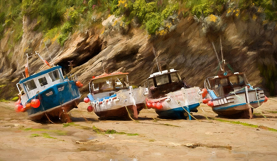 Torquay fishing boats Digital Art by Ian Merton