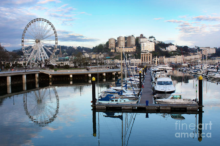 Boat Photograph - Torquay Marina and Ferris Wheel by Terri Waters